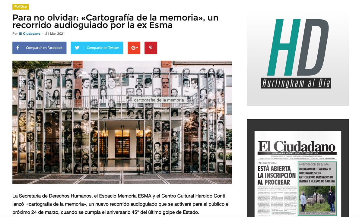 Para no olvidar: «Cartografía de la memoria», un recorrido audioguiado por la ex Esma