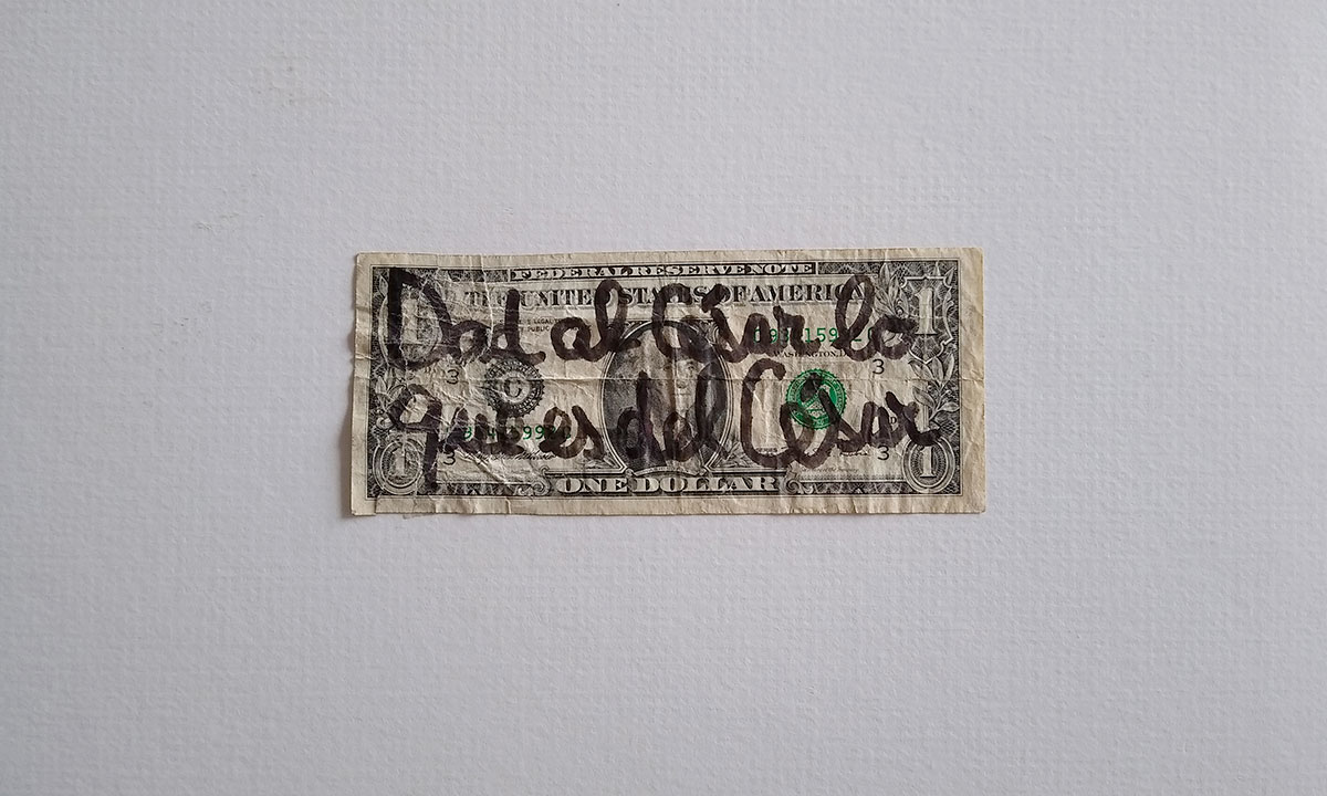 Billete intervenido, de la serie Electronicartes