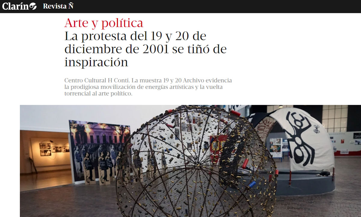 Arte y política

La protesta del 19 y 20 de diciembre de 2001 se tiñó de inspiración