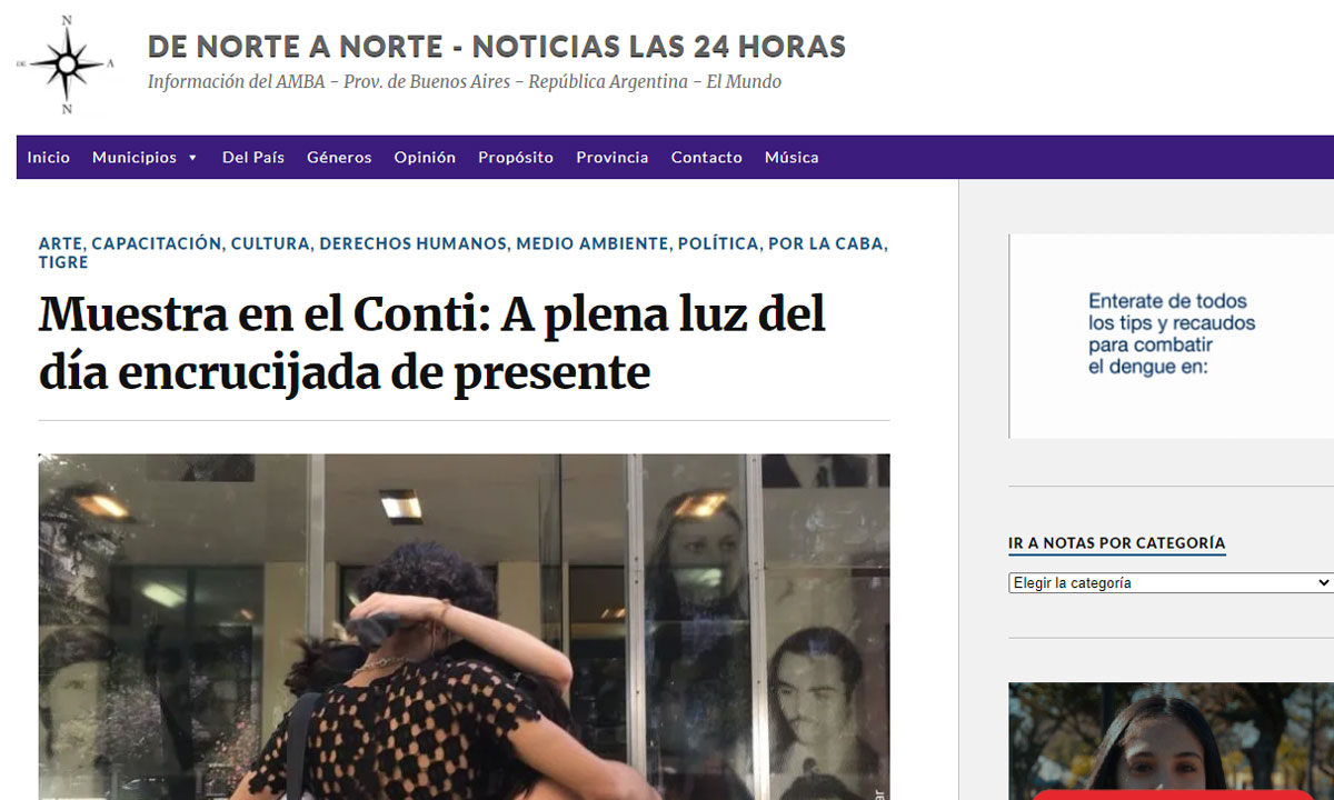 Muestra en el Conti: A plena luz del día encrucijada de presente