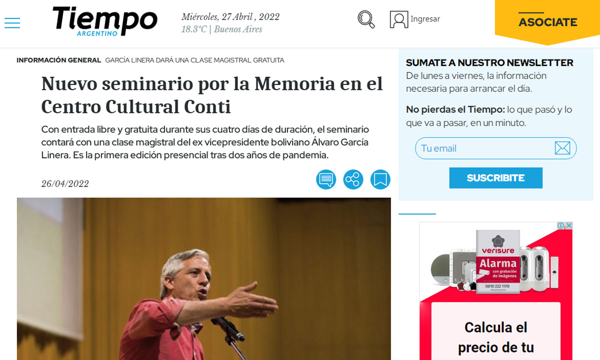 Nuevo seminario por la Memoria en el Centro Cultural Conti