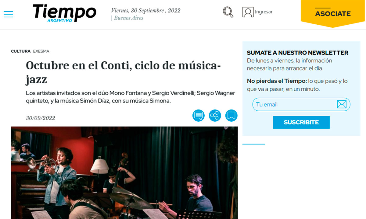 Octubre en el Conti, ciclo de música-jazz