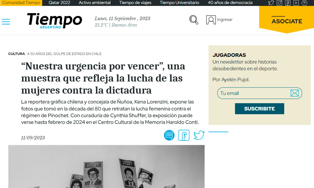 “Nuestra urgencia por vencer”, una muestra que refleja la lucha de las mujeres contra la dictadura