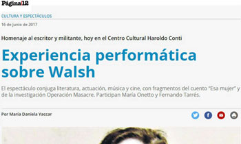 Experiencia performática sobre Walsh