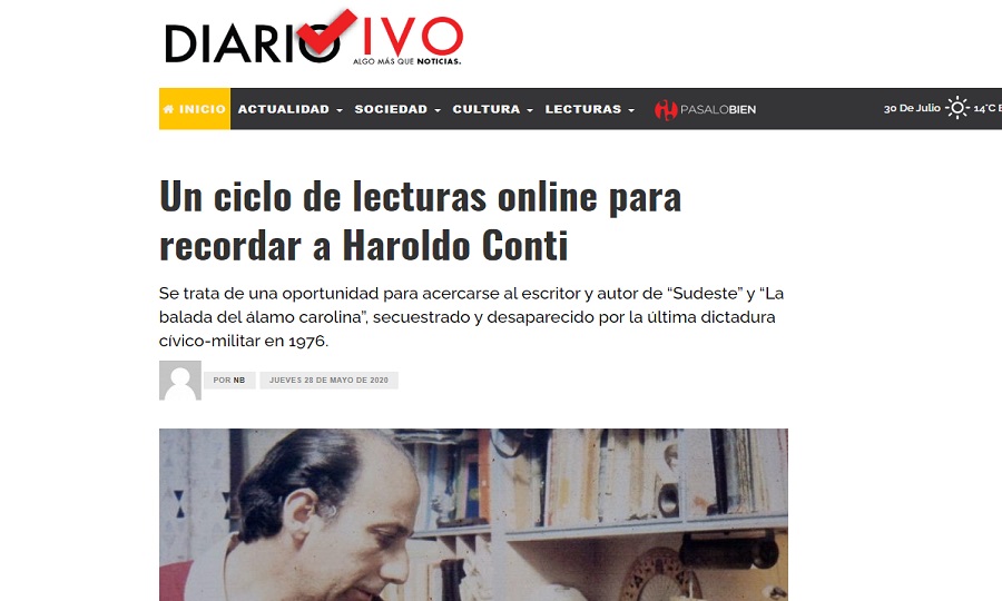 Un ciclo de lecturas online para recordar a Haroldo Conti.