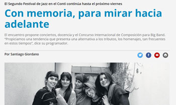 Con memoria, para mirar hacia adelante en el  segundo Festival de Jazz en el Conti 
